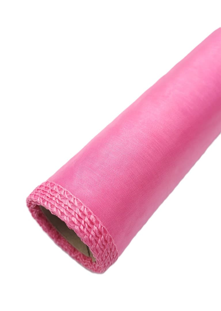 Organza obszywana 40cm różowa