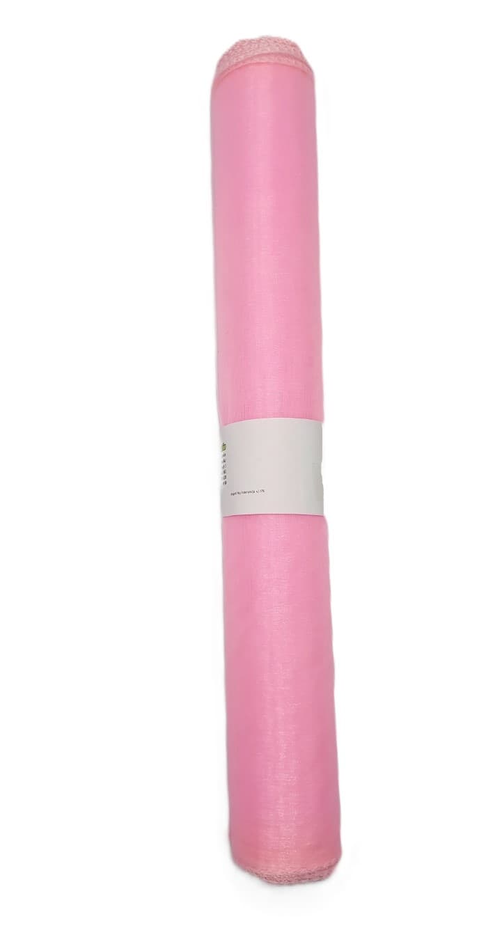 Organza obszywana 40cm j.różowa