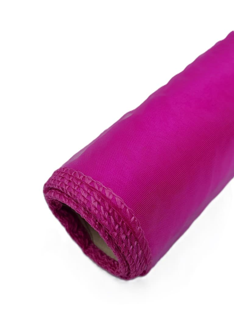 Organza obszywana 40cm fuksja