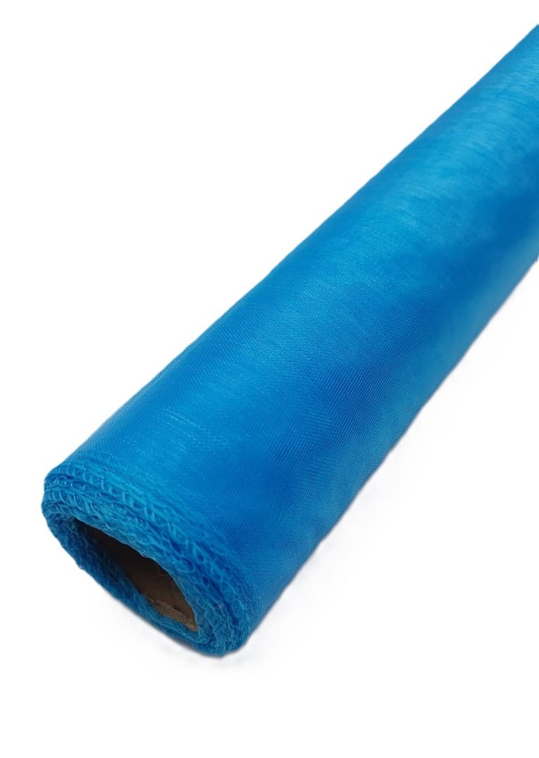 Organza obszywana 40cm niebieska