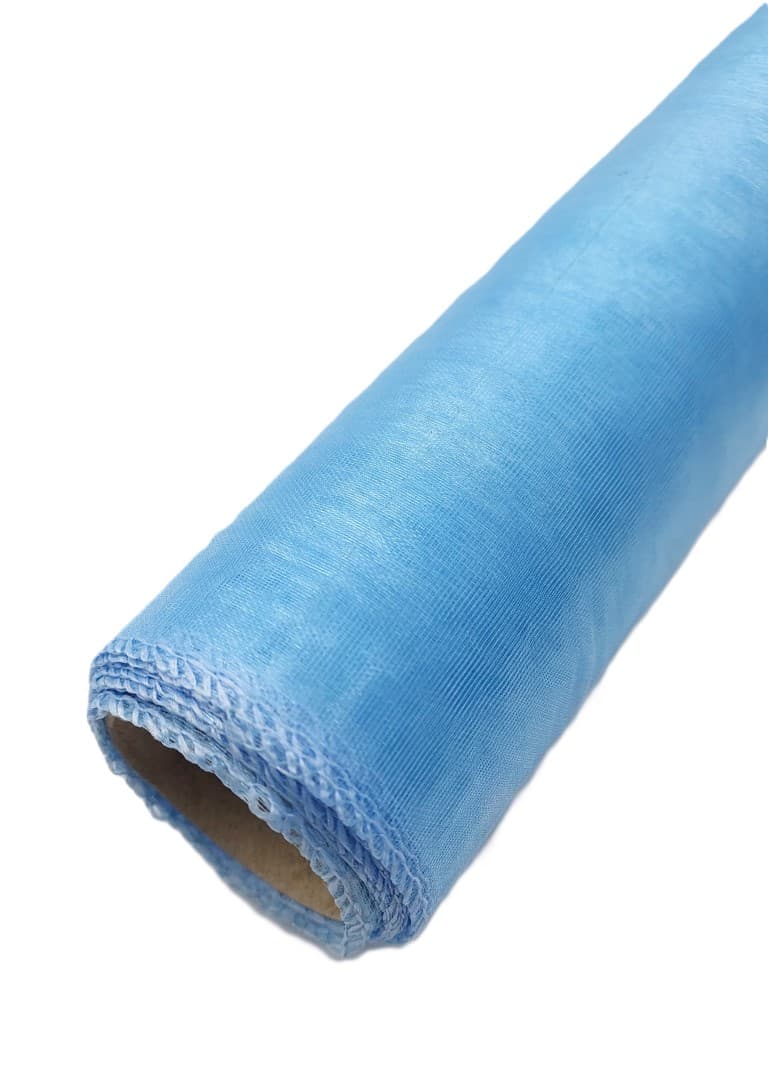 Organza obszywana 40cm błękitna