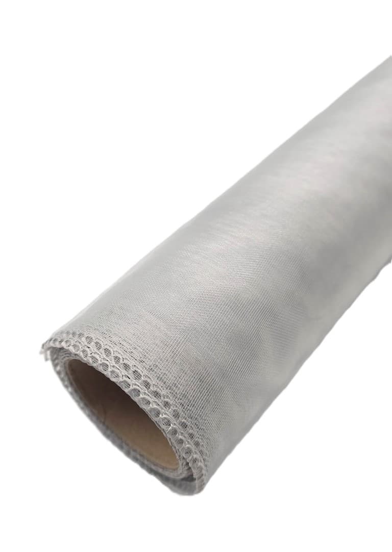 Organza obszywana 40cm srebrna