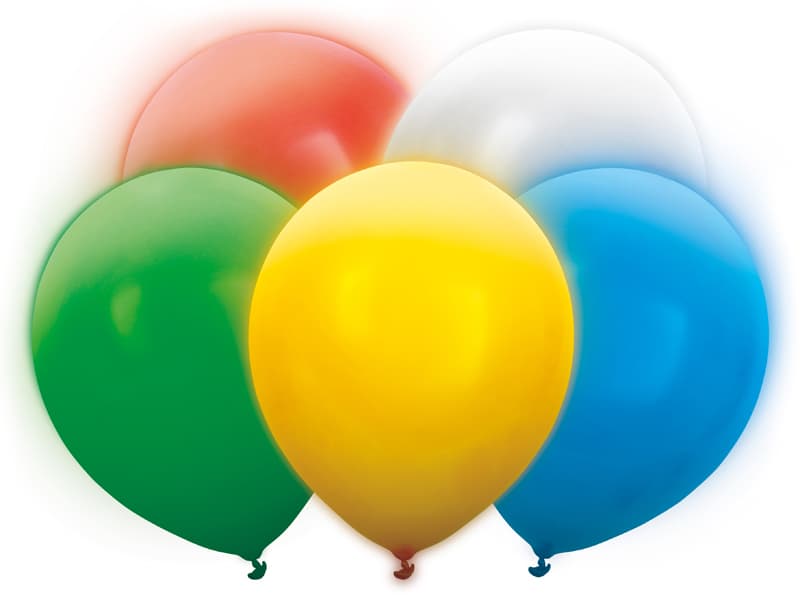 Balony świecące LED 30 cm, mix kolor 5 szt.