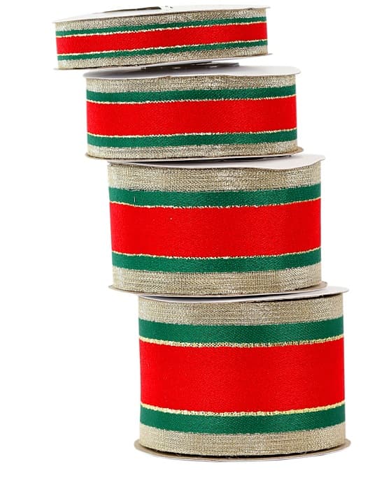 Wstążka szkocka z brokatem, 15mm/9mb, złocona M2