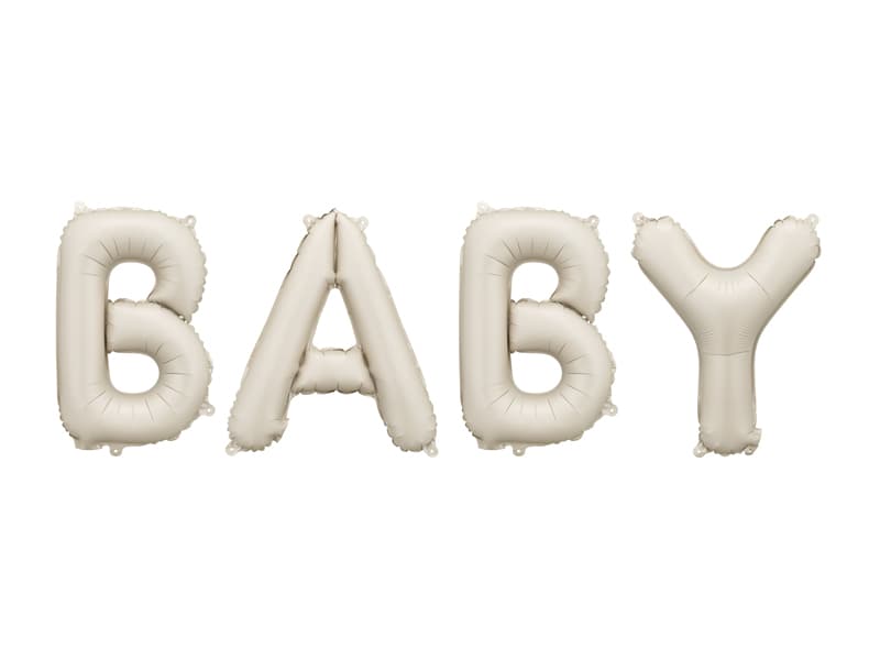Balon foliowy Baby, 140x43 cm, beż