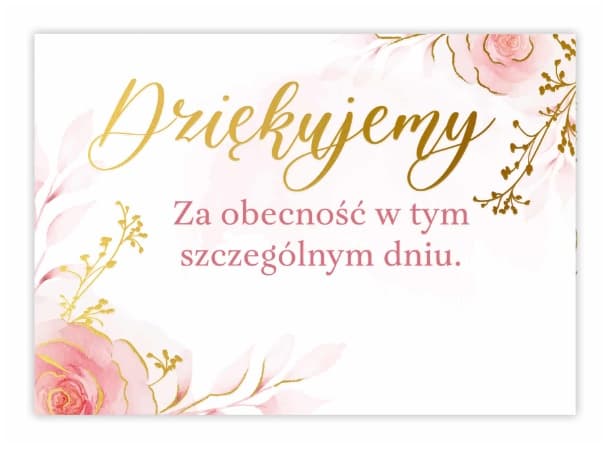 Winietki podziękowanie dla gości ślub 10 szt