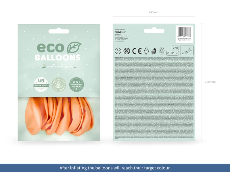 Balony Eco 26 cm pastelowe, brzoskwinia 1op/10 szt