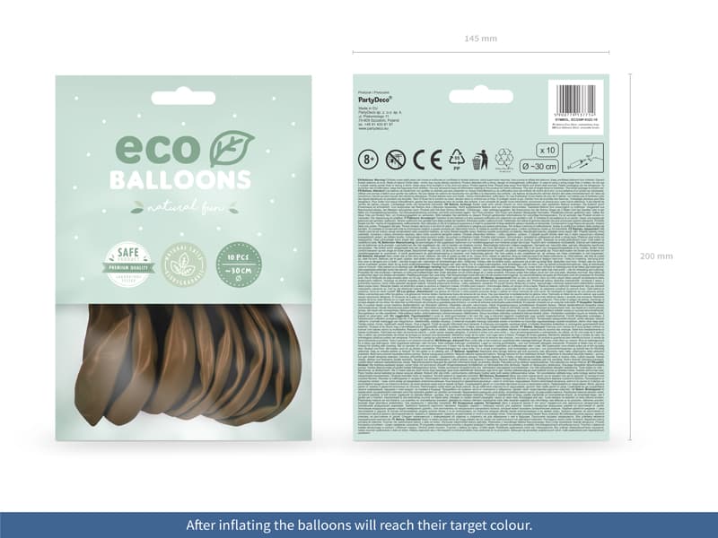 Balony Eco 26cm pastelowe, czekoladowy 1op/10 szt