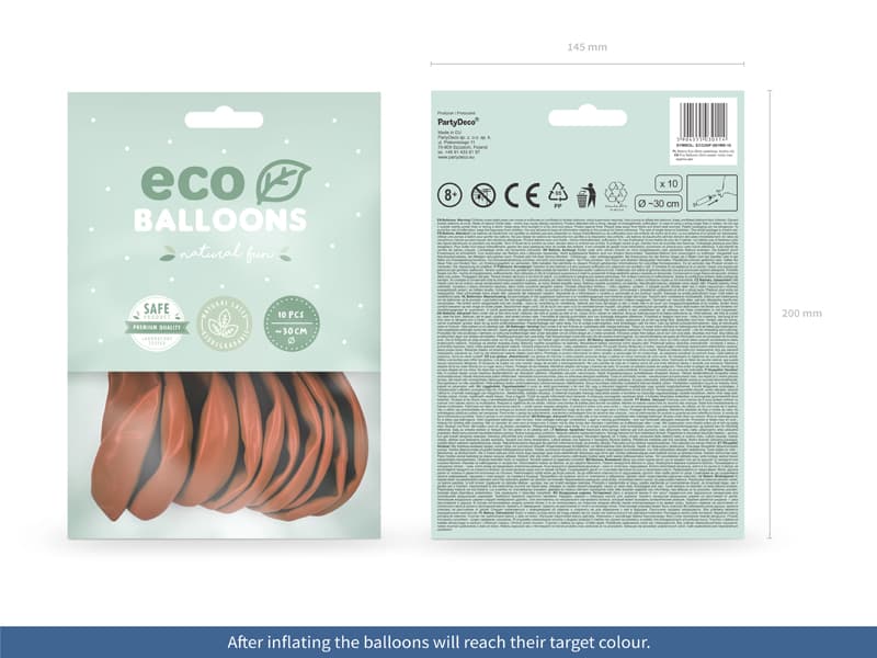 Balony Eco 26cm pastelowe, brudny róż 1op/10 szt