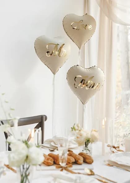 Balony foliowe serca MR i MRS, 45 cm, mix