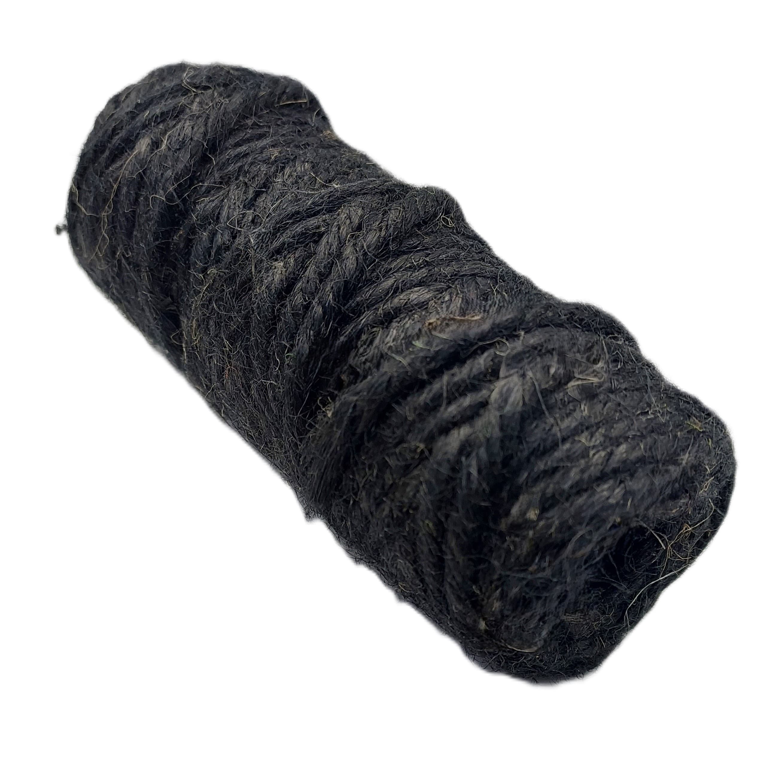 Sznurek jutowy, śr 5mm/21mb/100 gramów, czarny