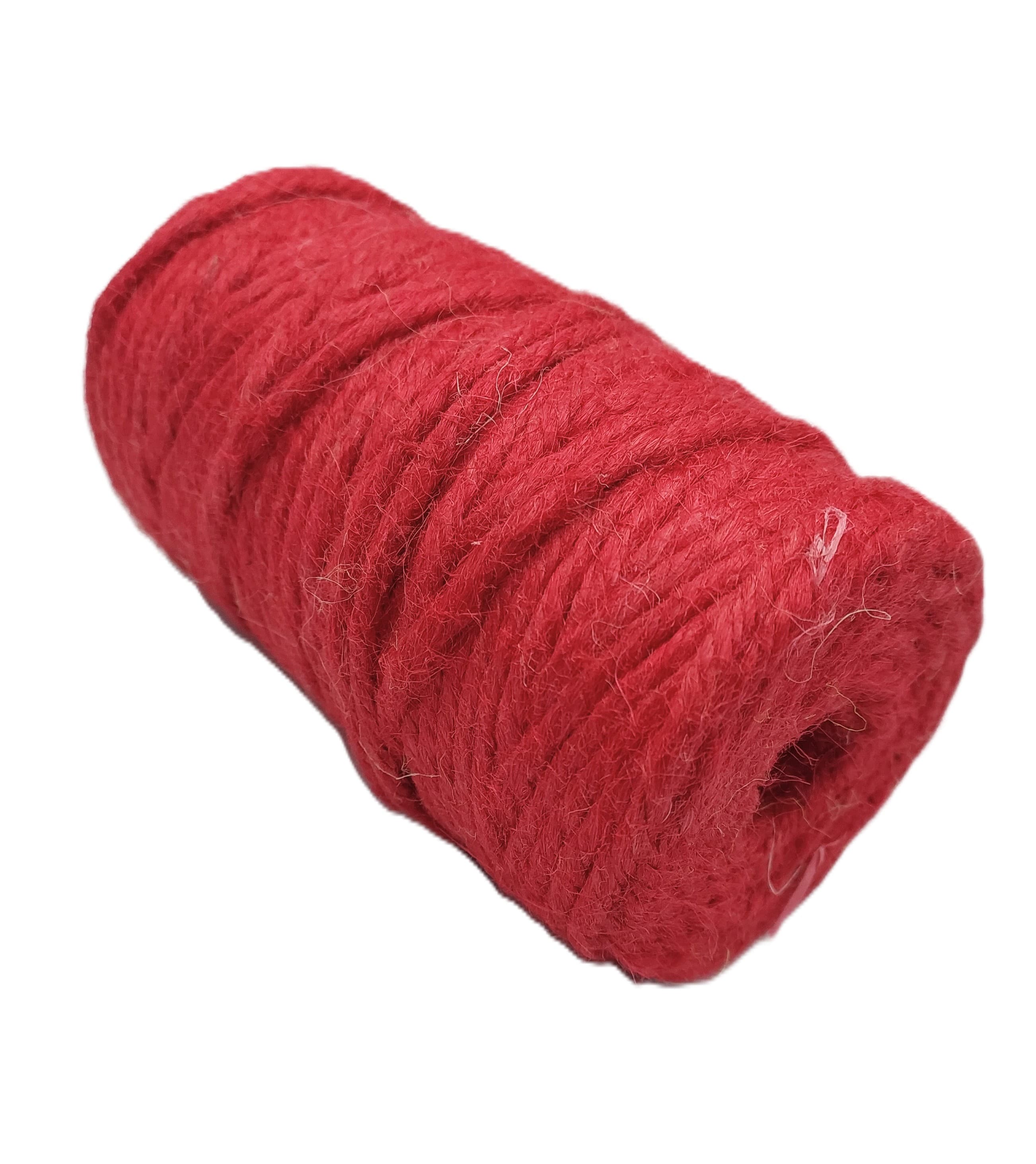 Sznurek jutowy, śr 5mm/52mb/250 gram, czerwony