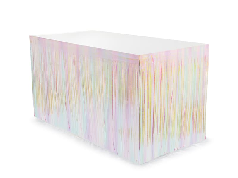 Skirting foliowy z frędzlami, opalizujący 300x80cm