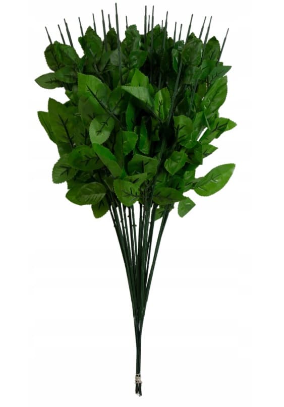 Sztuczna łodyga róży z listkami 43 cm - 5 SZTUK