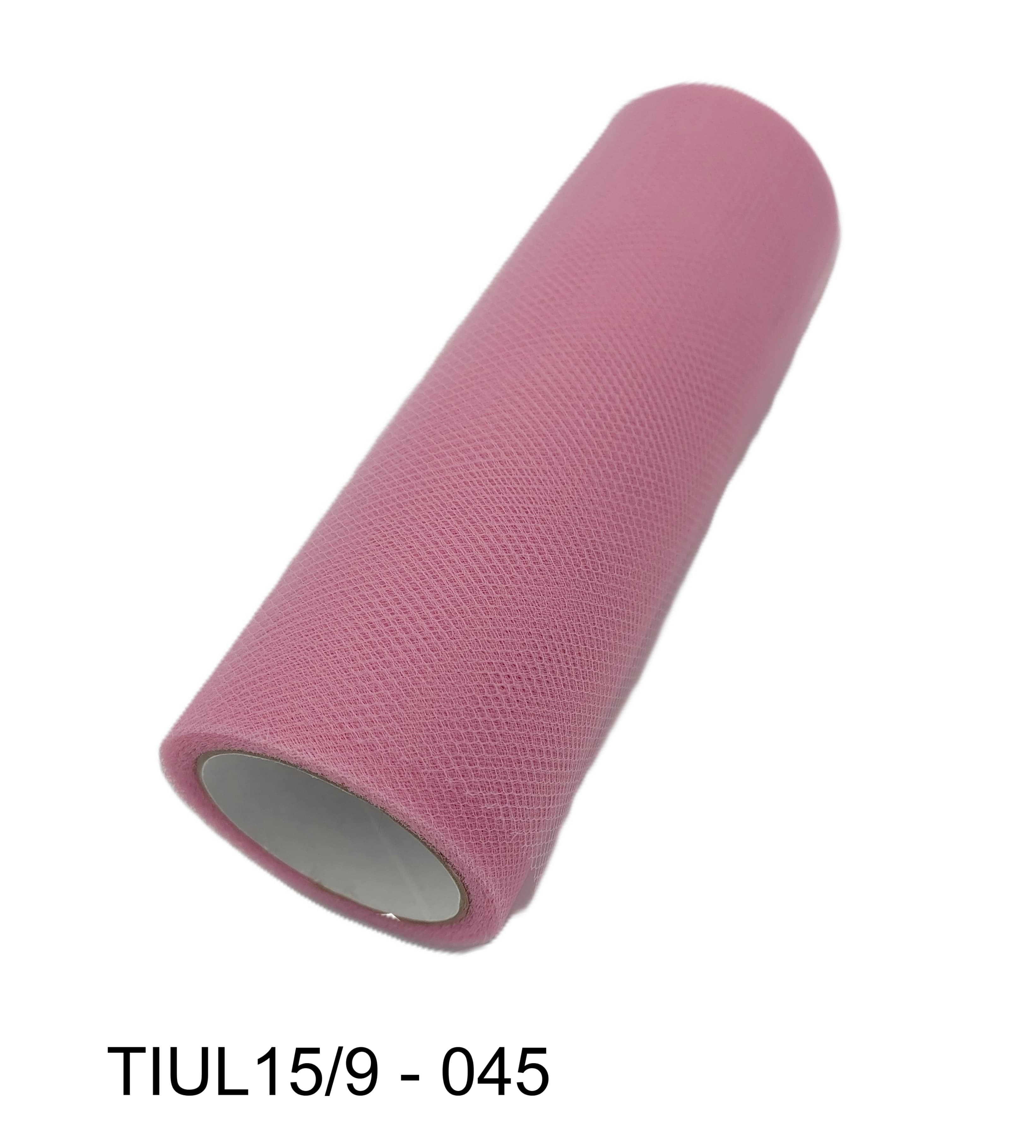 Tiul drobny, 15cm/9m, brudny róż
