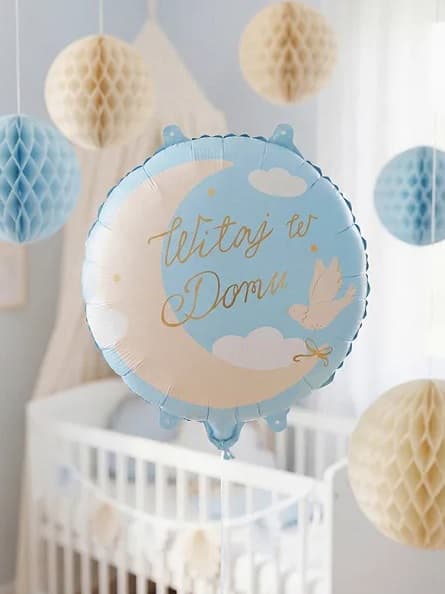 Balon foliowy ''Witaj w Domu'', 35x35 cm niebieski