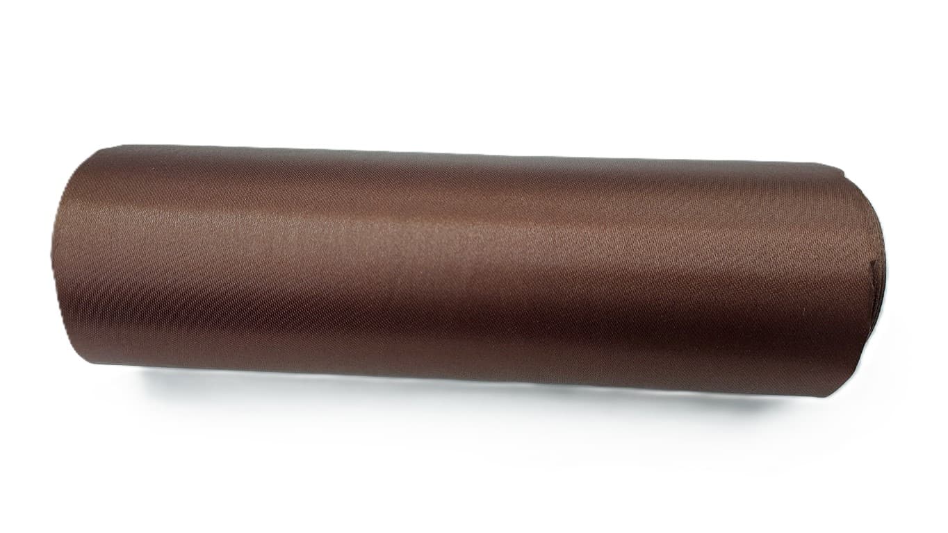 Satyna gładka w rolce, wstążka 16cm/9y, c.brąz