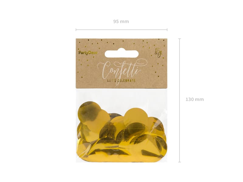 Konfetti Kółka, złote metaliczne 15g/1op