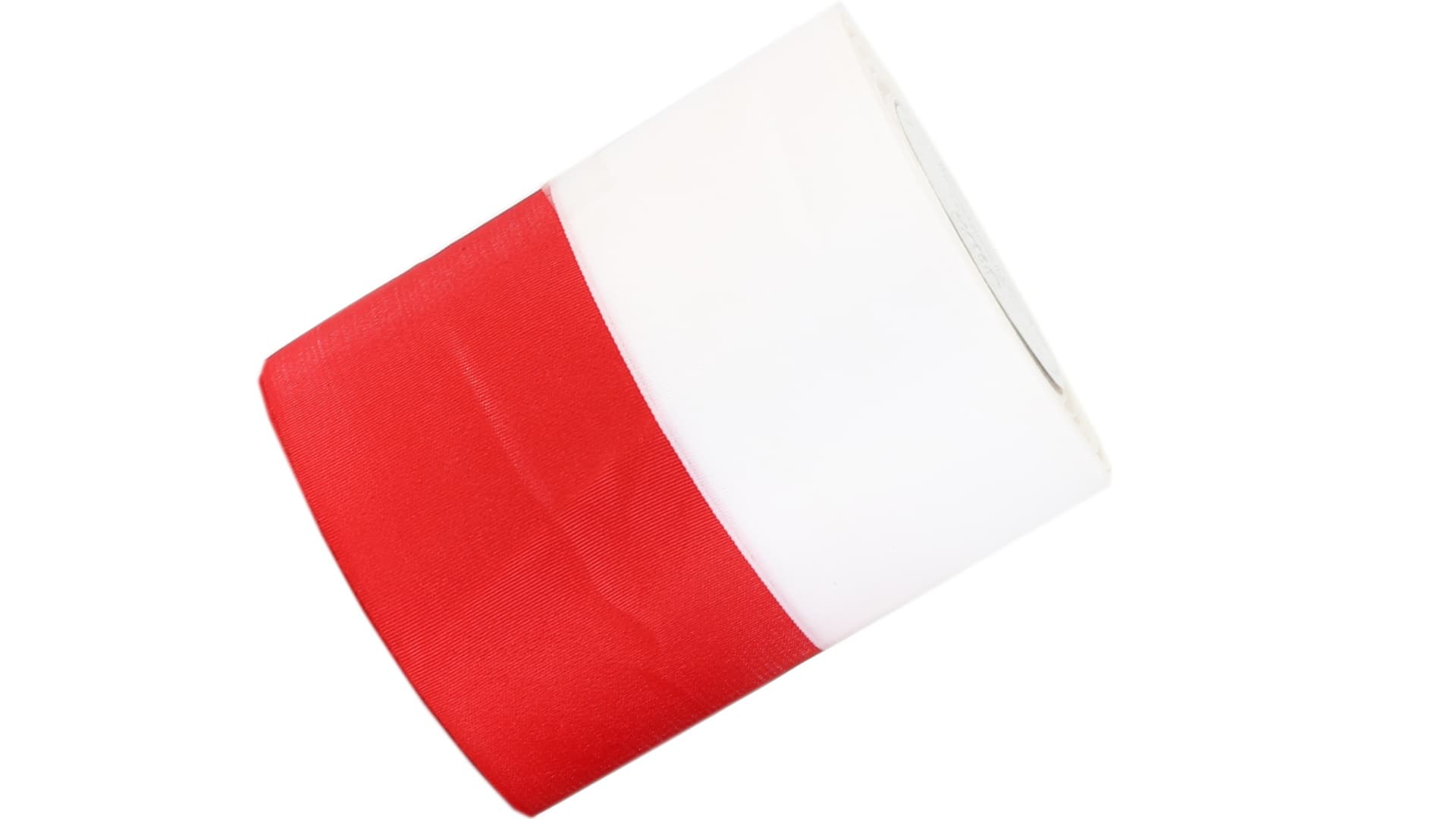 Wstążka satynowa biało-czerwona flaga, 100mm/9mb